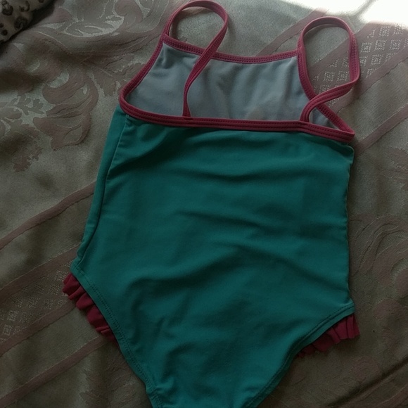 Mint color pink flamingo one peice bathing suit - Picture 4 of 4